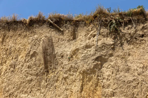黑海沿岸的滑坡带 雨季期间的自然灾害区 大量的泥土沿着山坡滑落 摧毁了房屋 山体滑坡 对生命的威胁 — 图库照片