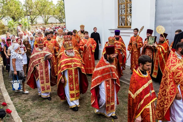 Odessa Ukraine September Celebration Orthodox Christian Religious Holiday Icons Temple — Stock Photo, Image