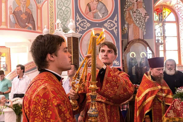 Odessa Ucrânia Setembro Celebração Dos Ícones Religiosos Cristãos Ortodoxos Templo — Fotografia de Stock