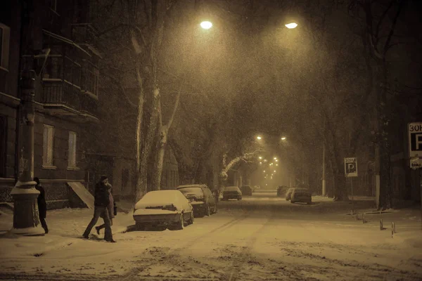 Odessa Ucrânia Dezembro 2014 Desastres Naturais Tempestade Neve Com Neve — Fotografia de Stock