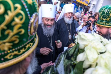 Odessa, Ukrayna - 29 Eylül: Papazın Ukraynalı Ortodoks Kilisesi Onufry, Büyükşehir Kiev ve bütün Ukrayna 190 yıl eski manastır kutlama 29 Eylül 2014 Odessa, Ukrayna ilk ziyaret 