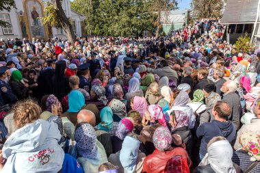 Odessa, Ukrayna - 29 Eylül: Papazın Ukraynalı Ortodoks Kilisesi Onufry, Büyükşehir Kiev ve bütün Ukrayna 190 yıl eski manastır kutlama 29 Eylül 2014 Odessa, Ukrayna ilk ziyaret 