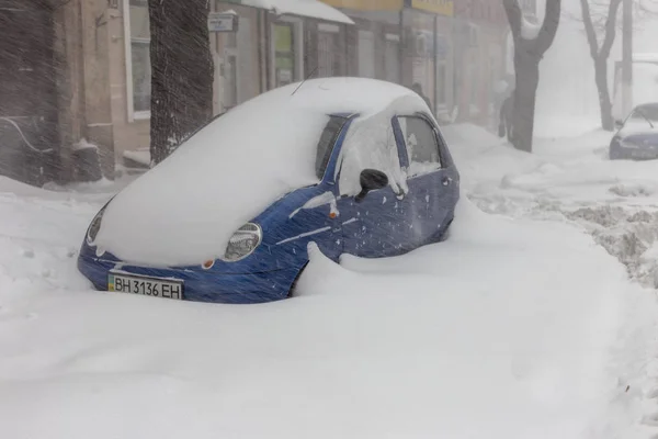 Odessa Ukraine December 2014 Natural Disasters Snow Storm Heavy Snow — Stock Photo, Image