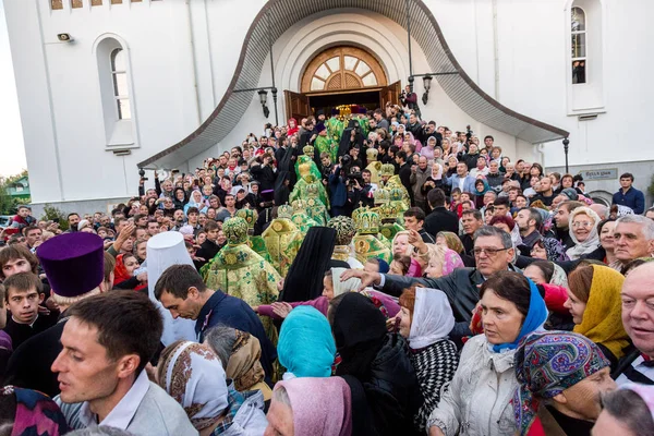 Odessa Ukraina Września Pierwsza Wizyta Rektora Ukraińskiego Kościoła Prawosławnego Onufry — Zdjęcie stockowe