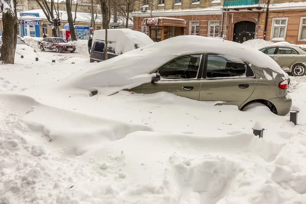 Odessa Ukraine December 2014 Natural Disasters Snow Storm Heavy Snow — Stock Photo, Image