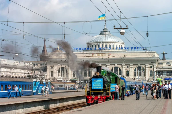 Odessa Ucrania Mayo 2013 Tren Vapor Restaurado Histórico Día Celebración — Foto de Stock