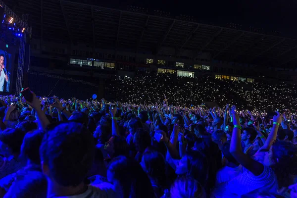 Odessa Ukraine June 2016 Large Crowd Spectators Rock Concert Creative — Stock Photo, Image