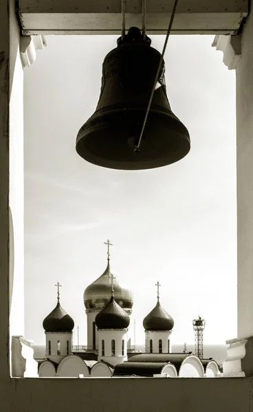 Cloche Bronze Église Orthodoxe Ukrainienne Patriarche Moscou Inscription Sur Cloche — Photo