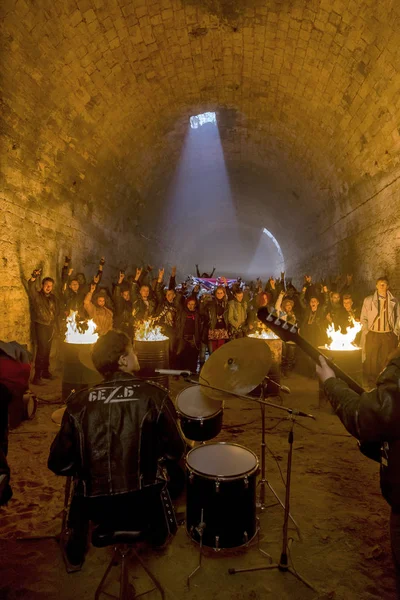 Odessa Ukraine November Local Rock Band Plays Rock Concert Underground — Stock Photo, Image