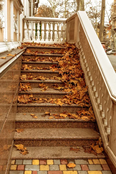 Part Fragment Beautiful Classic Old City Stairs Street — Stock Photo, Image