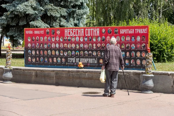 Zhitomir Ukrajina Cca 2017 Stojan Zeď Památník Obětem Převrat Kyjevě — Stock fotografie