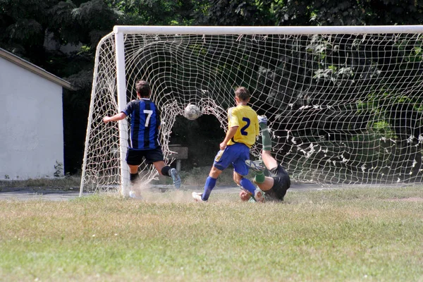 Odessa Ucraina Agosto 2010 Bambini Giocano Calcio Sul Campo Calcio — Foto Stock