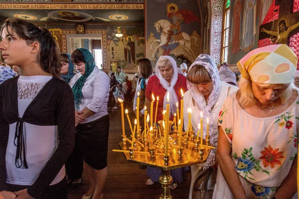 Odessa Ukraine Septembre Célébration Des Icônes Religieuses Orthodoxes Temple Dans — Photo