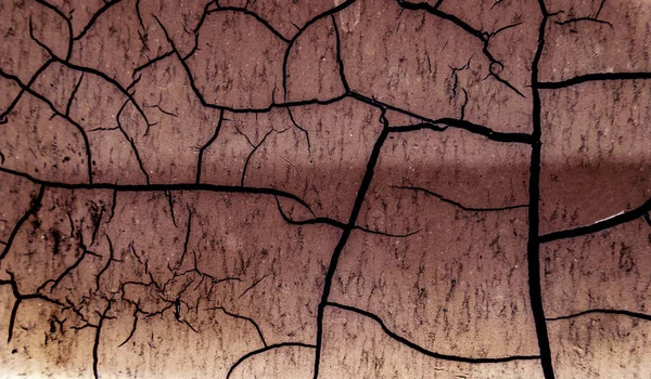 Background Old Cracked Paint Large Cracks Surface Close Layers Many — Stock Photo, Image