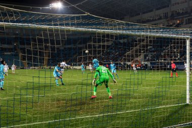 Odessa, Ukrayna - 3 Kasım 2016: Uefa Avrupa Ligi. FC Zarya (Lugansk) Feyenoord (Rotterdam) Hollanda kabul eder. Yoğun duygusal futbol maçı maçın anahtar parçaları. 1:1