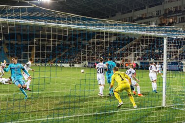 Odessa, Ukrayna - 3 Kasım 2016: Uefa Avrupa Ligi. FC Zarya (Lugansk) Feyenoord (Rotterdam) Hollanda kabul eder. Yoğun duygusal futbol maçı maçın anahtar parçaları. 1:1