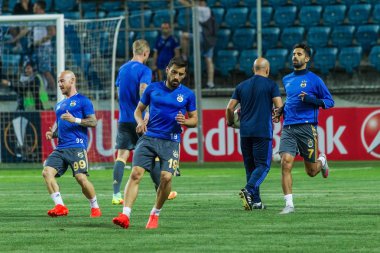 Odessa, Ukrayna - 15 Eylül 2016: Uefa Avrupa Ligi grup aşamasında Zarya Lugansk - Fenerbahçe Istanbul - Turtsiya.1: 1. açılış turnuva. Sanatçısını Fenerbahçe futbol kulübü