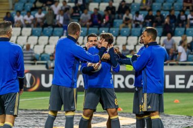 Odessa, Ukrayna - 15 Eylül 2016: Uefa Avrupa Ligi grup aşamasında Zarya Lugansk - Fenerbahçe Istanbul - Turtsiya.1: 1. açılış turnuva. Sanatçısını Fenerbahçe futbol kulübü