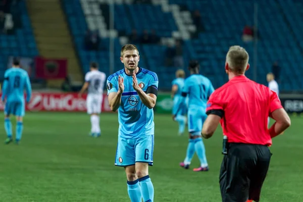 오데사 우크라이나 2016 Uefa Zarya Lugansk 페예노르트 로테르 네덜란드 허용합니다 — 스톡 사진