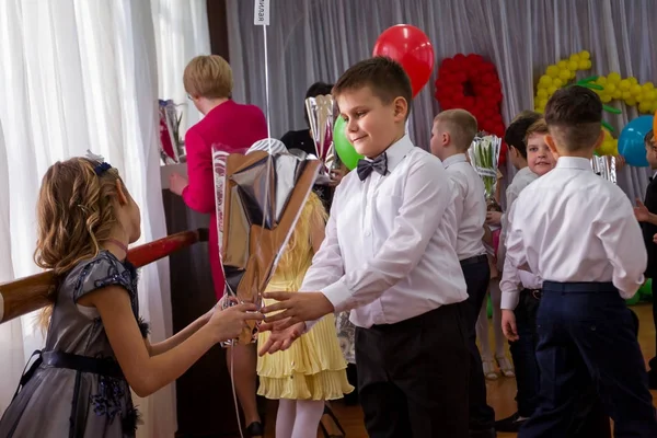 Oděsa Ukrajina Března 2017 Děti Koncertě Základní Škole Dětská Ranní — Stock fotografie