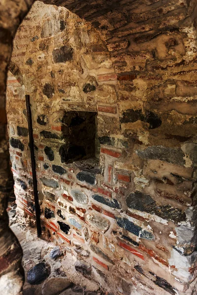 Узкая Каменная Лестница Башне Средневекового Замка Древний Христианский Монастырь Рила — стоковое фото