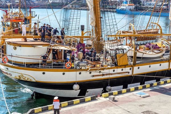 Odessa Ucrânia Agosto 2016 Educação Barquentine Marinha Italiana Palinuro Atracado — Fotografia de Stock