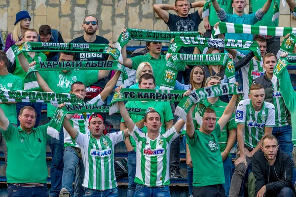 Odessa Ucraina Settembre 2016 Tifosi Calcio Spettatori Negli Stand Dello — Foto Stock