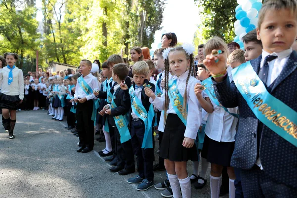 Odessa Ukraine Setembro 2016 Crianças Ensino Fundamental Professores Sala Aula — Fotografia de Stock