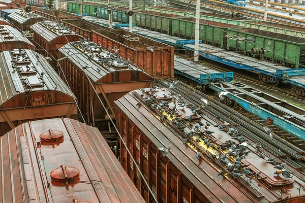 Odessa Ukraine October 2016 Freight Train Branch Station Rail Transportation — Stock Photo, Image