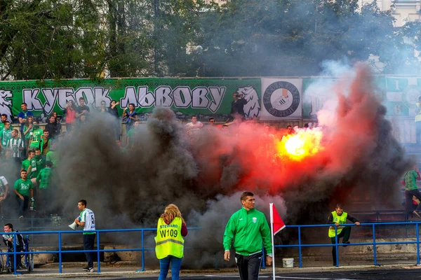 Odessa Ukraine September 2016 Fußballfans Und Zuschauer Auf Den Tribünen — Stockfoto