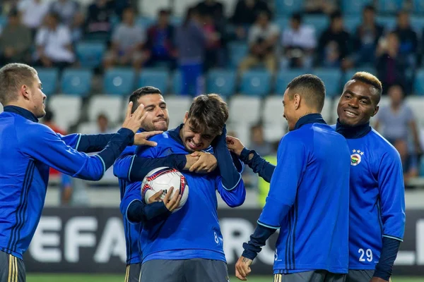 Odessa, Ukrayna - 15 Eylül 2016: Uefa Avrupa Ligi grup aşamasında Zarya Lugansk - Fenerbahçe Istanbul - Turtsiya.1: 1. açılış turnuva. Sanatçısını Fenerbahçe futbol kulübü