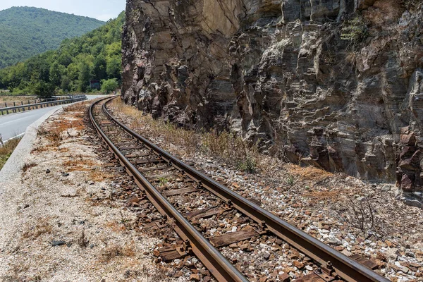 Pistas Carretera Las Viejas Traviesas Madera Desgastada Requieren Reparación Urgente — Foto de Stock