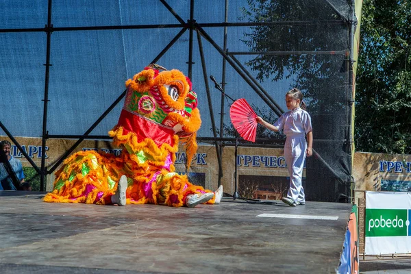 Oděsa Ukrajina Září 2016 Tanec Draka Festivalu Den Města Malé — Stock fotografie