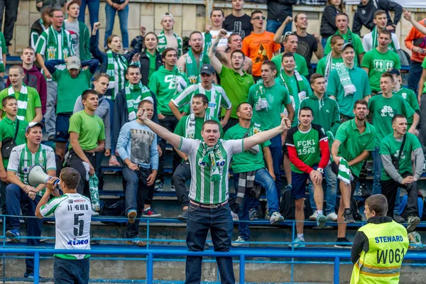 Odessa Ucraina Settembre 2016 Tifosi Calcio Spettatori Negli Stand Dello — Foto Stock