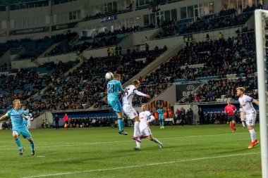 Odessa, Ukrayna - 3 Kasım 2016: Uefa Avrupa Ligi. FC Zarya (Lugansk) Feyenoord (Rotterdam) Hollanda kabul eder. Yoğun duygusal futbol maçı maçın anahtar parçaları. 1:1