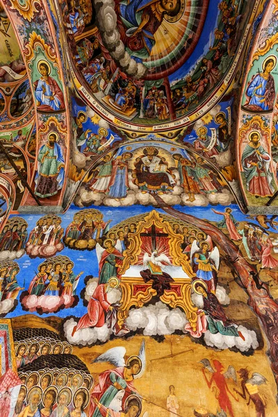 Rila Bulgaria Julio 2016 Arte Religioso Pintura Mural Iglesia Del —  Fotos de Stock