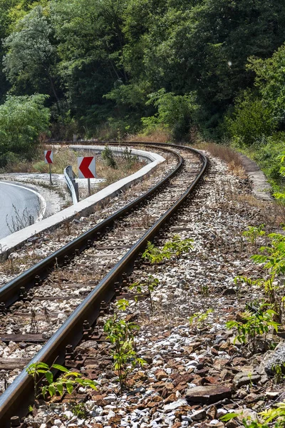 Ailroad Tracks Old Worn Wooden Sleepers Require Urgent Repair Narrow — Stock Photo, Image