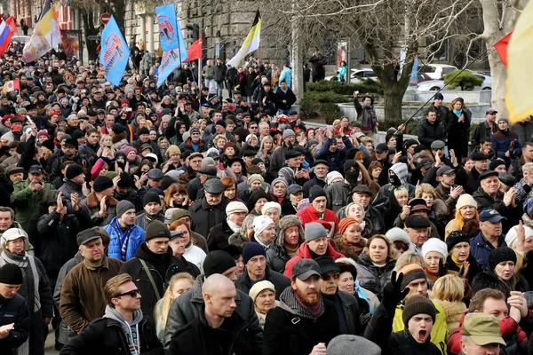 Odessa Ucrania Febrero 2014 Las Personas Sobre Política Demostrado Protesta —  Fotos de Stock