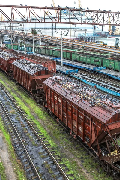 Odessa Ukrayna Ekim 2016 Şube Istasyondaki Bir Yük Treni Demiryolu — Stok fotoğraf