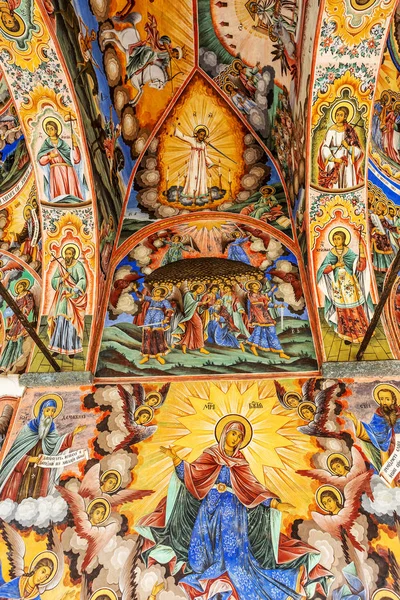 Rila Bulgaria Julio 2016 Arte Religioso Pintura Mural Iglesia Del —  Fotos de Stock