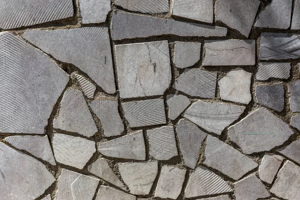 Parede Pedra Combinada Com Uma Parede Cimento Figura Cinza Design — Fotografia de Stock