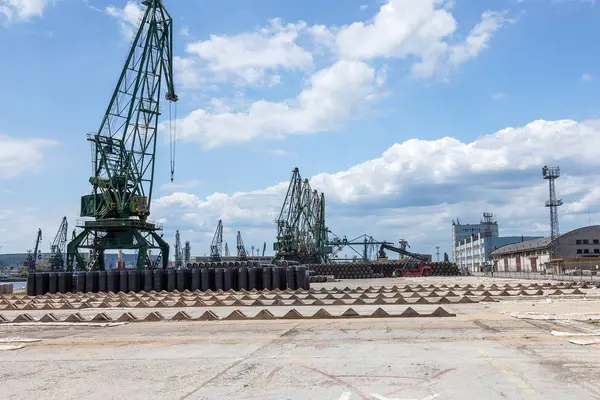 Varna Bulgaria June 2017 Gas Pipes Large Diameter Varna Ready — Stock Photo, Image