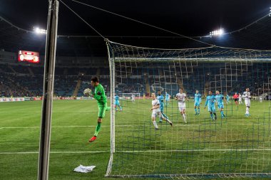 Odessa, Ukrayna - 3 Kasım 2016: Uefa Avrupa Ligi. FC Zarya (Lugansk) Feyenoord (Rotterdam) Hollanda kabul eder. Yoğun duygusal futbol maçı maçın anahtar parçaları. 1:1