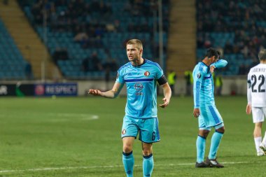Odessa, Ukrayna - 3 Kasım 2016: Uefa Avrupa Ligi. FC Zarya (Lugansk) Feyenoord (Rotterdam) Hollanda kabul eder. Yoğun duygusal futbol maçı maçın anahtar parçaları. 1:1