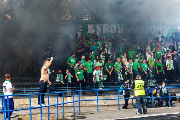 Odessa Oekraïne September 2016 Voetbalfans Toeschouwers Tribunes Van Het Stadion — Stockfoto