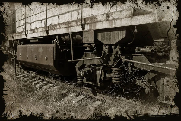 Starý Rezavý Vlaku Lokomotiva Uvržen Vyloučení Zóny Černobylu Zóna Vysokou — Stock fotografie