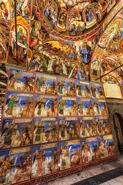 保加利亚瑞拉 2016年7月30日 宗教艺术 壁画里拉修道院教堂 里拉修道院是保加利亚历史最悠久 规模最大的修道院 也是联合国教科文组织的世界遗产 — 图库照片