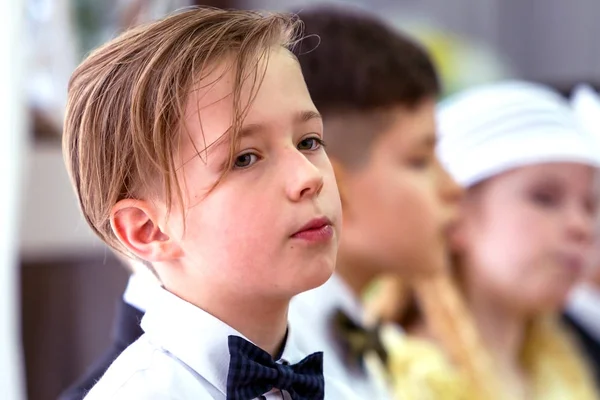 Odessa Ukraine Março 2017 Crianças Concerto Escola Primária Apresentação Matinal — Fotografia de Stock