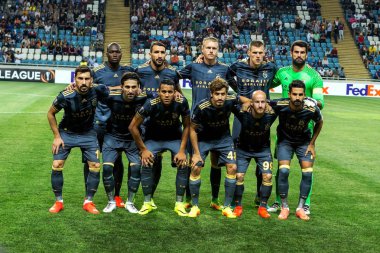 Odessa, Ukrayna - 15 Eylül 2016: Uefa Avrupa Ligi grup aşamasında Zarya Lugansk - Fenerbahçe Istanbul - Turtsiya.1: 1. açılış turnuva. Sanatçısını Fenerbahçe futbol kulübü