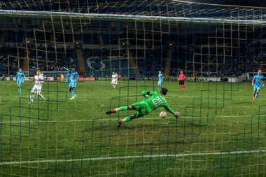 Odessa, Ukrayna - 3 Kasım 2016: Uefa Avrupa Ligi. FC Zarya (Lugansk) Feyenoord (Rotterdam) Hollanda kabul eder. Yoğun duygusal futbol maçı maçın anahtar parçaları. 1:1